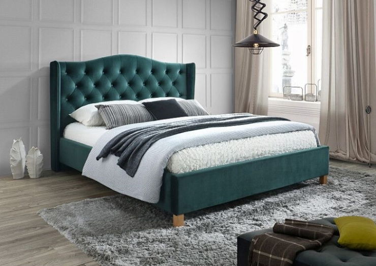Фото Кровать двуспальная Signal Aspen velvet (СМ 160х200) c ортопедическим основанием от производителя Signal в Геленджике по цене 71&nbsp;600 ₽