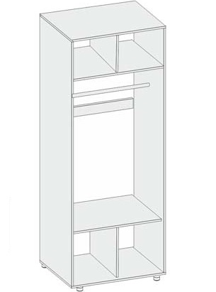 Фото Шкаф Аллегро вар.№4 (90) экокожа двухдверный от производителя Диал в Геленджике по цене 11&nbsp;560 ₽