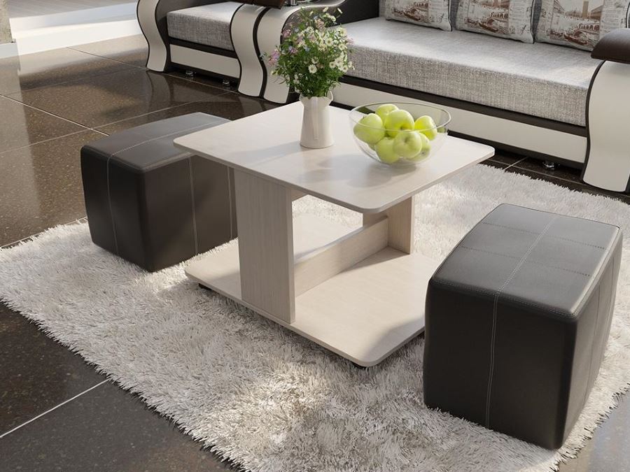 Фото Стол журнальный Капри с пуфиками от производителя ТриЯ в Геленджике по цене 9 160 ₽