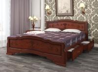 Кровать двуспальная Карина-6 (СМ 180х200) с выдвижными ящиками, без основания с универсальными царга в интернет магазине Планета Комфорта Фото derevyannye-krovati кровать двуспальная карина-6 (см 180х200) с выдвижными ящиками, без основания с универсальными царга производитель Браво-мебель