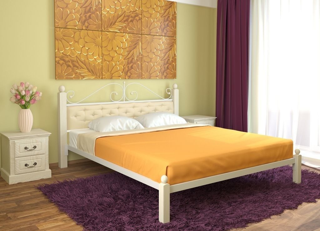 Фото Кровать односпальная Диана Lux мягкая (СМ 120х200) трубка металл от производителя Милсон в Геленджике по цене 21 550 ₽