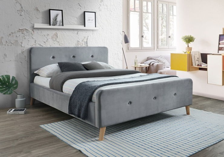 Фото Кровать двуспальная Signal Malmo Velvet (СМ 160х200) c ортопедическим основанием от производителя Signal в Геленджике по цене 66&nbsp;980 ₽