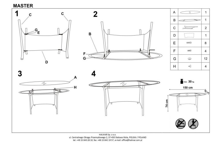 Фото Стол обеденный Halmar Master от производителя Halmar  в Геленджике по цене 23 260 ₽