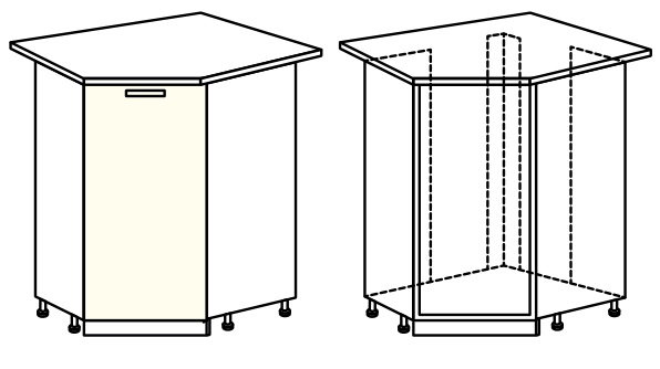Фото Кухня Диана-4 (ЛДСП) шкаф-стол 860 (ШНУ-1) от производителя Фант-мебель в Геленджике по цене 2 960 ₽