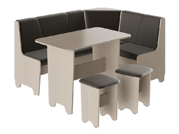 Кухонный уголок-комплект Техас исп1 (дуб белфорт, кожзам коричневый  (ТриЯ) )