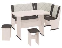 Кухонный уголок-комплект Челси Т2 (дуб белфорт, кожзам лен коричневый-лен бежевый (ТриЯ) ) в Геленджике от производителя 