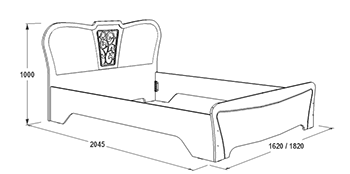 Фото Кровать односпальная Ольга-12 МДФ (СМ 120х200) с основанием от производителя Фант-мебель в Геленджике по цене 17 820 ₽