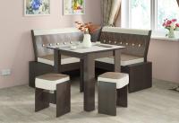 Кухонная лавка Кантри мини (венге, кожзам темно-коричневый №725 (ТриЯ) ) в Геленджике от производителя 