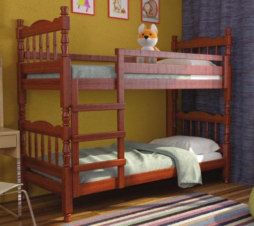 Кровать из массива дерева Соня (орех) в интерьере