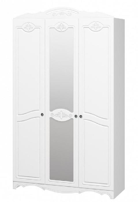 Шкаф Лотос ШР-3 (133) трехдверный (белый, белый глянец,(Браво-мебель))