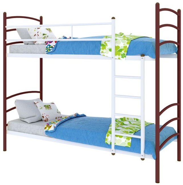 Кровать двухъярусная Милана Duo (СМ 90х200) трубка металл ( 90х200 , металл , медная шагрень , без подъемного мех. , без ящиков , без матраса (Милсон) )