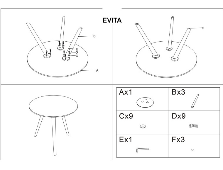 Фото Стол обеденный Signal Evita от производителя Signal в Геленджике по цене 32 490 ₽