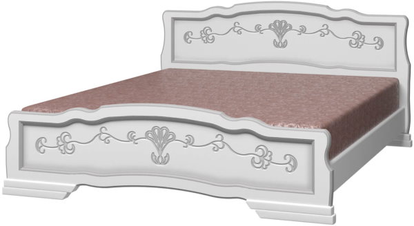 Фото Кровать двуспальная Карина-6 (СМ 160х200) с выдвижными ящиками, без основания с универсальными царга от производителя Браво-мебель в Геленджике по цене 29 530 ₽