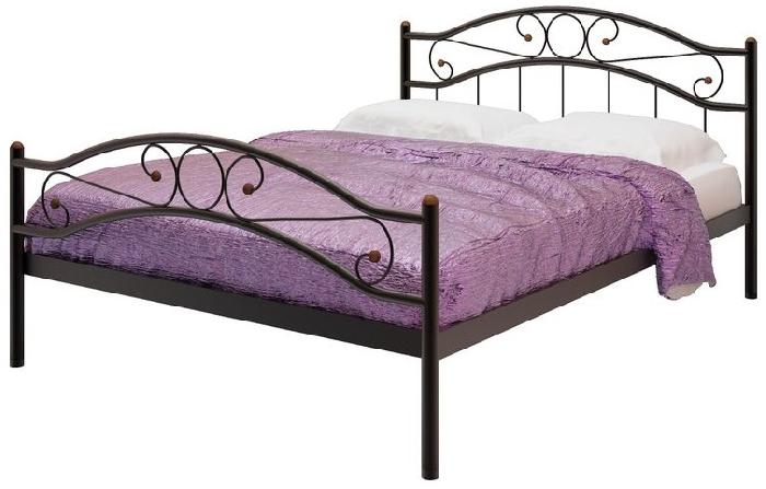 Кровать двуспальная Надежда Plus (СМ 140х200) трубка металл ( 140х200 , металл , медная шагрень , без подъемного мех. , без ящиков , без матраса (Милсон) )