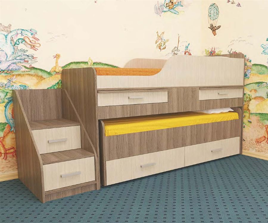 Фото Кровать 2-х ярусная Лесики (СМ 70х180/70х170) от производителя Пирамида в Геленджике по цене 24&nbsp;220 ₽