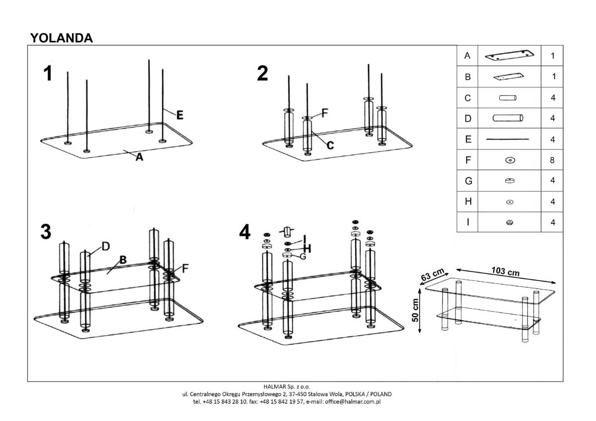 Фото Стол журнальный Halmar Yolanda от производителя Halmar  в Геленджике по цене 9 170 ₽