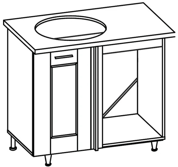 Фото Кухня Селена К-78 стол-мойка угловая 1000 левая от производителя Ставрополь Мебель в Геленджике по цене 3 630 ₽