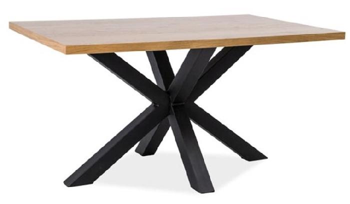 Стол обеденный Signal Cross (1,8) (металл, шпон-дуб,  черный (Signal) )