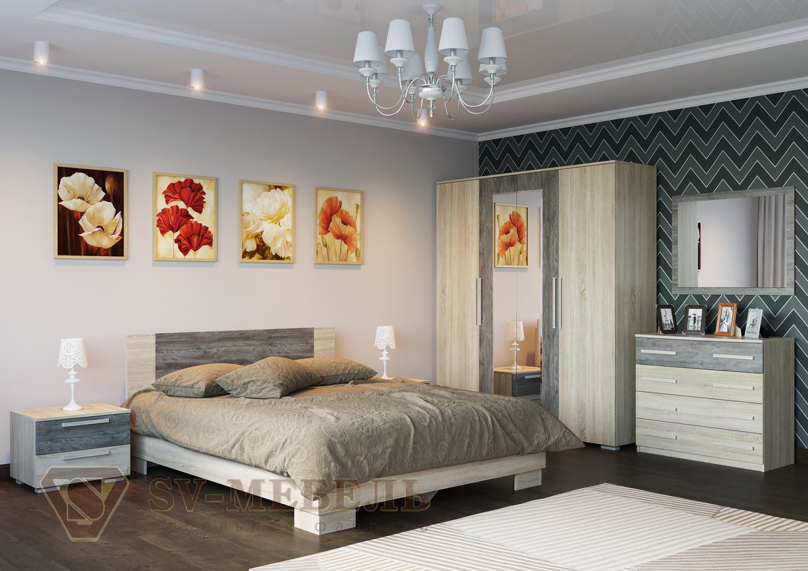 Фото Кровать двуспальная Лагуна-2 (СМ 160х200) комплектуется настилом от производителя SV-мебель в Геленджике по цене 14 900 ₽