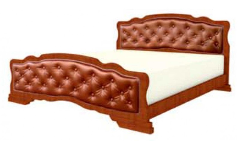 Фото Кровать двуспальная Карина-10 (СМ 160х200) с элементами экокожи, без основания с универсальными царг от производителя Браво-мебель в Геленджике по цене 20 370 ₽