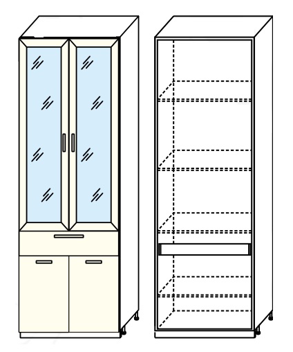 Фото Кухня Диана-4 (ЛДСП) шкаф 800 (ШП-2) от производителя Фант-мебель в Геленджике по цене 11 530 ₽