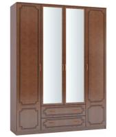 Фото  шкаф лакированный шр-4 (164) с зеркалом четырехдверный производитель Браво-мебель