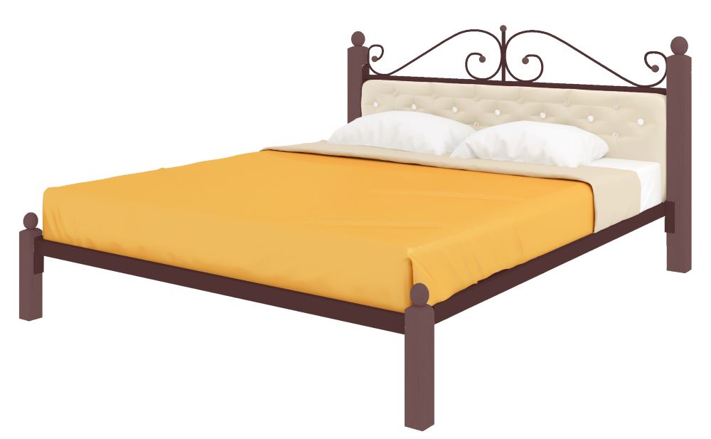 Фото Кровать двуспальная Диана Lux мягкая (СМ 160х190) трубка металл от производителя Милсон в Геленджике по цене 23 340 ₽