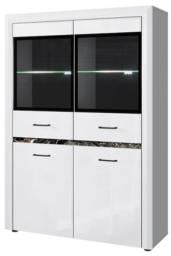 Фото Шкаф с витриной 2V2D ВайтБлек (WhitBlack) от производителя Анрэкс в Геленджике по цене 33 870 ₽