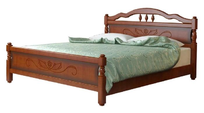 Кровать односпальная Карина-5 (СМ 120х200) без основания с универсальными царгами ( 120х200 , дерево/МДФ , орех , без подъемного мех. , без ящиков , без матраса (Браво-мебель) )