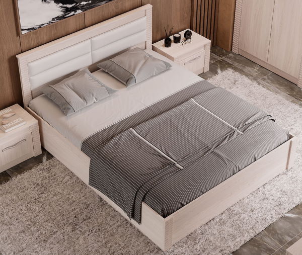 Фото Кровать двуспальная Монако КР-16 (СМ 160х200) с основанием (Мебелони) от производителя Мебелони в Геленджике по цене 11 850 ₽