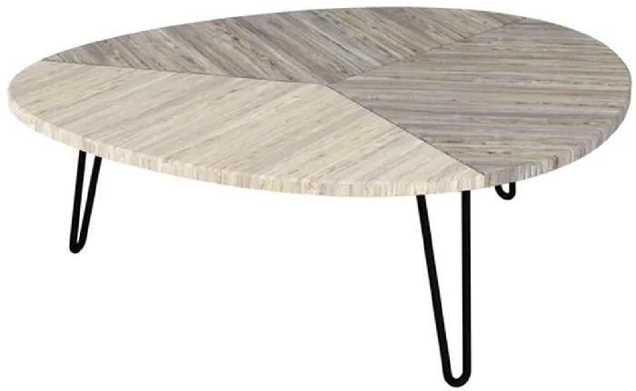 Стол журнальный Эйтон 430 (металл, мдф-скания натуральная-скания темная,  черный (Калифорния) )