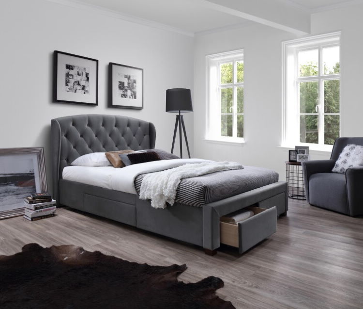 Фото Кровать двуспальная Halmar Sabrina (СМ 160х200) c ортопедическим основанием от производителя Halmar  в Геленджике по цене 71 530 ₽