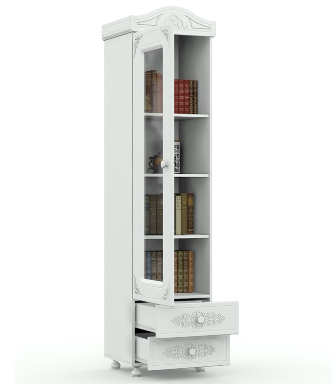 Фото Шкаф-пенал со стеклом Ассоль АС-1  от производителя Компасс в Геленджике по цене 27 850 ₽