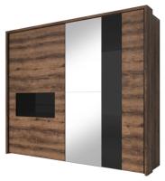 Шкаф-купе-2D typ 19 Indira (2 двери) (Материал дверей:МДФ-стекло-зеркало, цвет дверей:дуб монастери-черное, цвет каркаса:дуб монастери (Helvetia) ) в Геленджике от производителя 