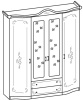 Фото Шкаф Сильвия (190) четырехдверный от производителя Ставрополь Мебель в Геленджике по цене 32&nbsp;170 ₽