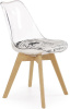 Стул Halmar K246 ( Обивка стула:поликарбонат/экокожа, бук, бесцветный-черно-белый (Halmar ) )
